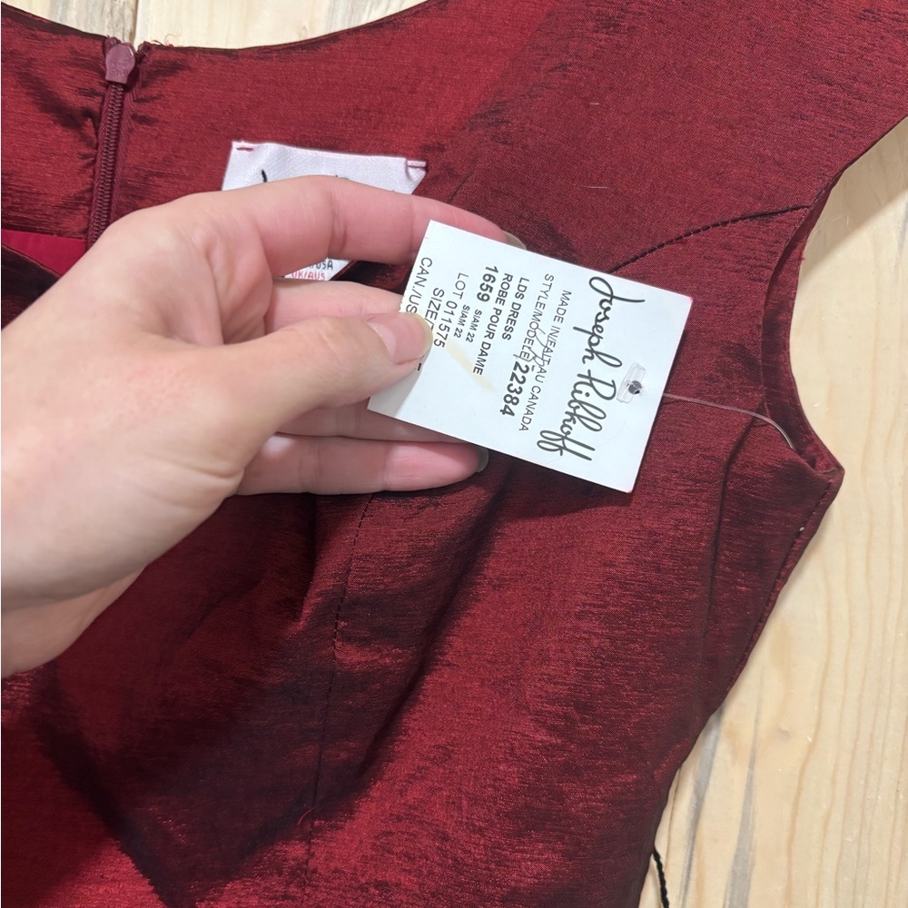 Joseph Ribkoff Deep Red Midi Dress - Picture 3 of 4